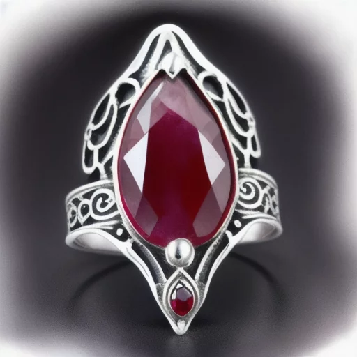 1558992095-ring jewelry silver metal , ruby pear shape, filigree angel wings ,watercolor sketch style.webp